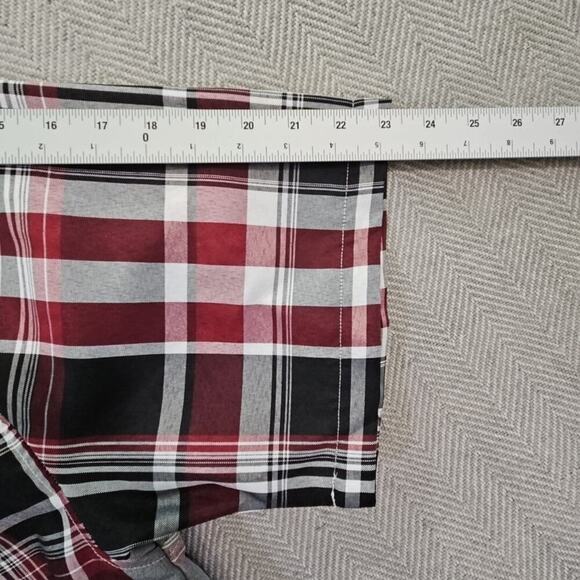 True Rock Shirt Men's 3XL Black Red Plaid Short Sleeve Button Up Pocket Y2K NWT - Picture 14 of 16